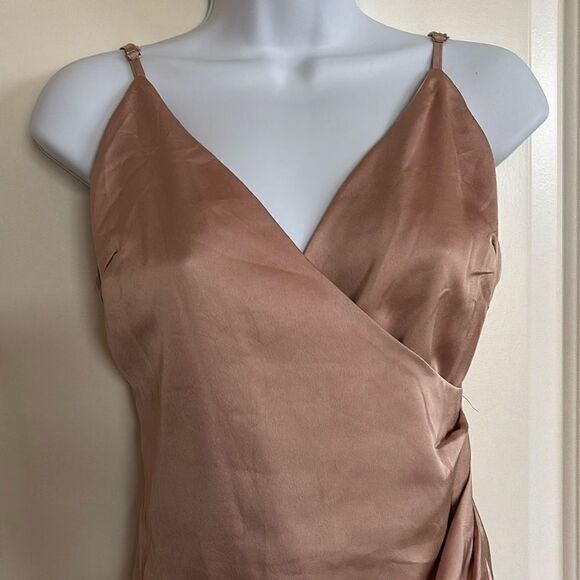 NWT Cotton Candy LA Blush Pink Silky Wrap Asymmetrical Strappy Dress Size Small - Picture 2 of 9